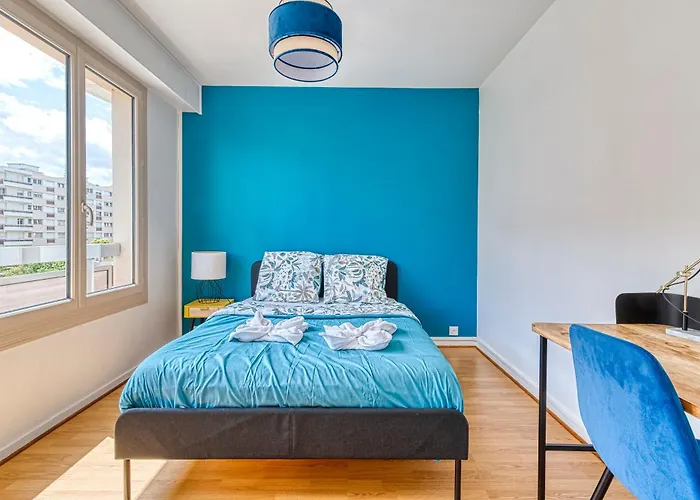 Apartmán Le 8eme Art - Ps4 Pour Long Sejour, 4 Chambres, Grand Espace, Balcon & Parking Gratuit Inclus *